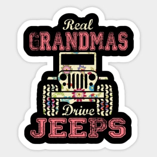 Real Grandmas Drive Jeeps Cute Flower Jeep Floral Jeeps Women/Kid Jeep Lover Jeep Girl Sticker